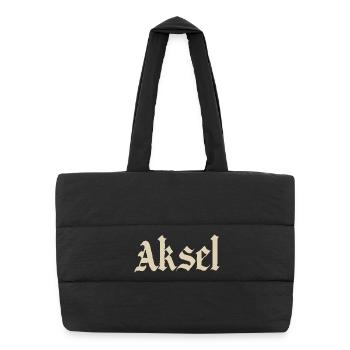 Aksel Fraktur Schrift - Puffer-Einkaufstasche - Schwarz - Vorne