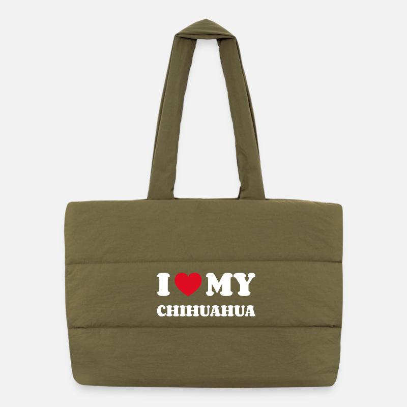 J’aime mon propriétaire de chien chihuahua Sac shopping matelassé