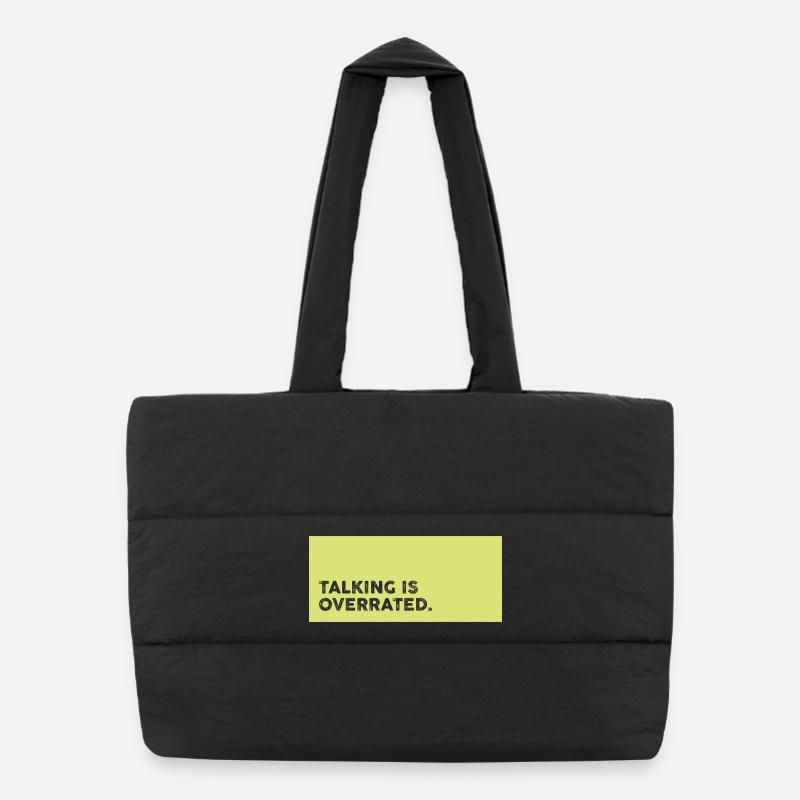 Discours surestimés – Déclaration sur le silence est de l’or Sac shopping matelassé