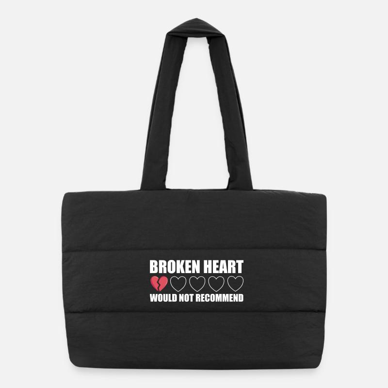 Broken Heart would not recommend Anti Valentine - Puffer Shopping Bag - black
