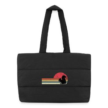 retro squirrel - Puffer Shopping Bag - black - Front