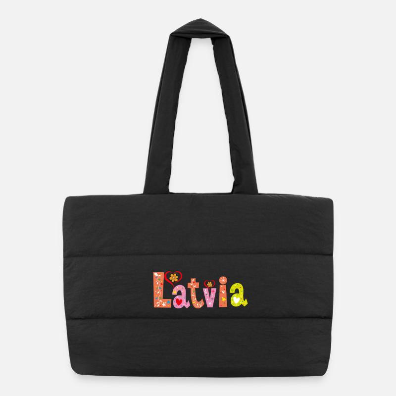 Nom personnalisé Lettonie Sac shopping matelassé