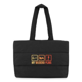 French horn player weekend routine - Puffer Shopping Bag - black - Front