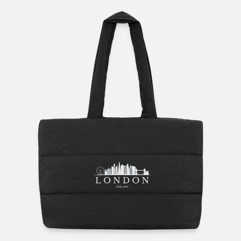 Londoner Skyline, London, England Puffer-Einkaufstasche