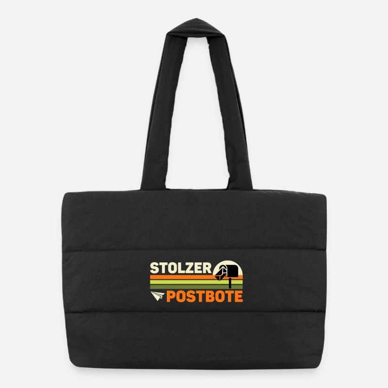 Briefträger STOLZER POSTBOTE Retro Lustiges Puffer-Einkaufstasche