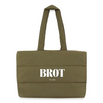 Brot ist Liebe - Puffer-Einkaufstasche - safari Green - Vorne