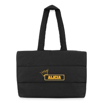 Vorname Alicia - Puffer-Einkaufstasche - Schwarz - Vorne