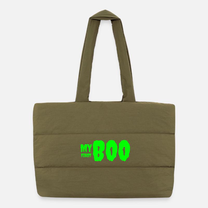 Vibrant Green Growth Typography Tee Puffer Shopping Bag