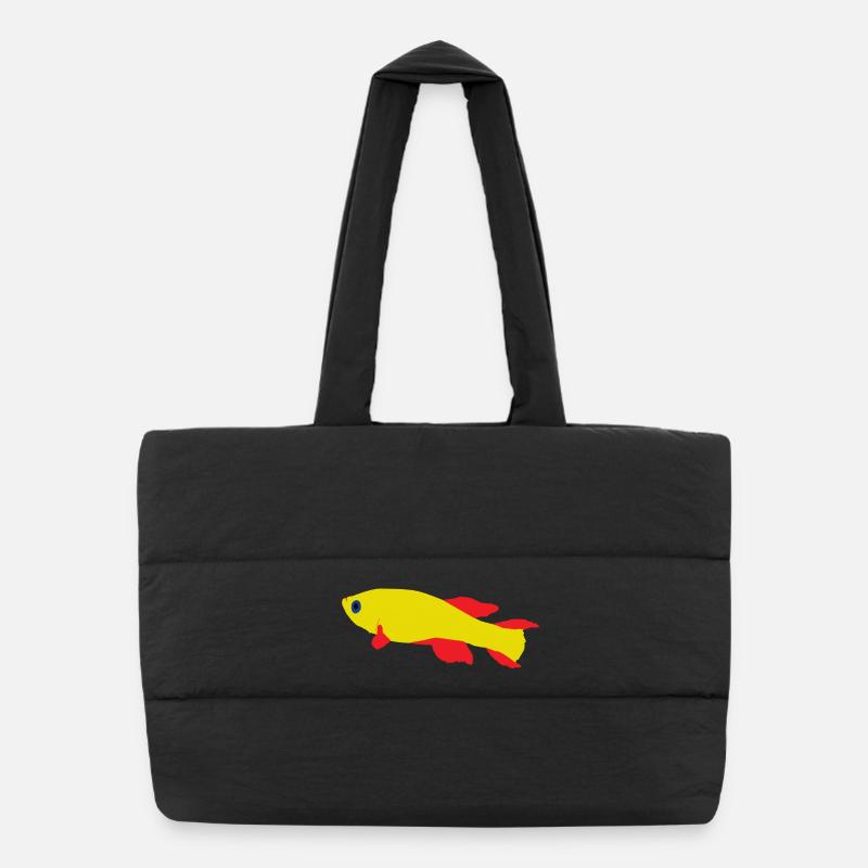 Killifish Rouge et Jaune Sac shopping matelassé