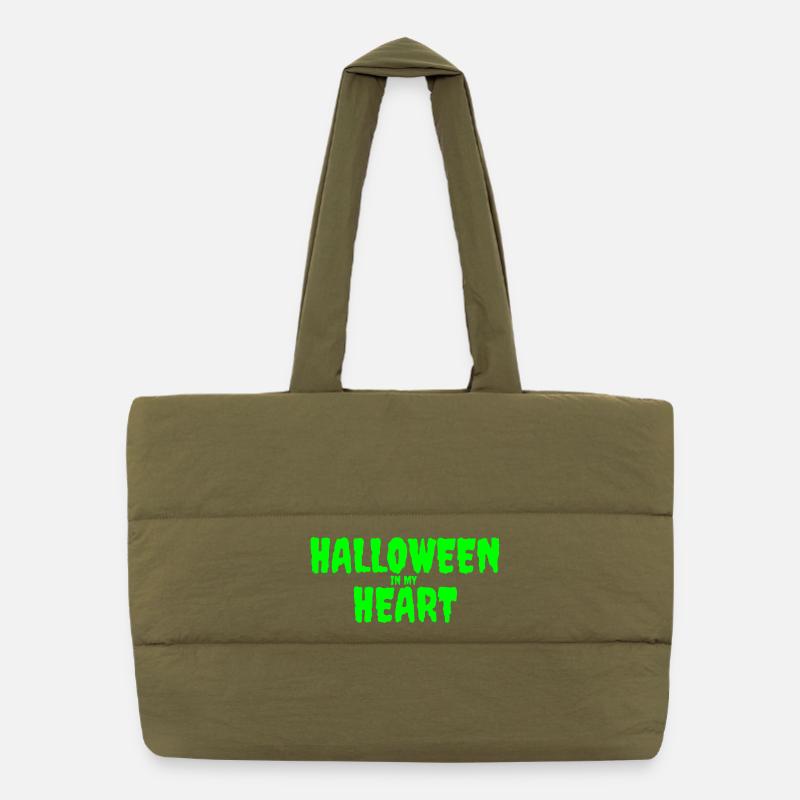Halloween dans mon coeur Typographie Design Sac shopping matelassé