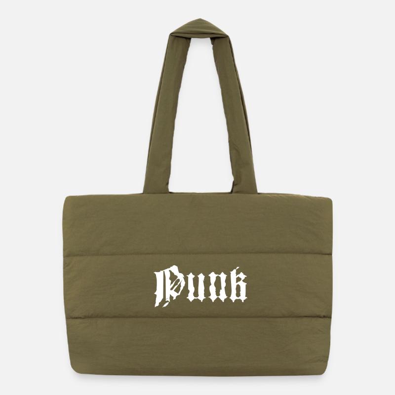 Conception typographique punk grunge gothique Sac shopping matelassé