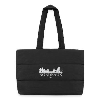 Silhouette de Bordeaux, Bordeaux France - Sac shopping matelassé - noir - Devant