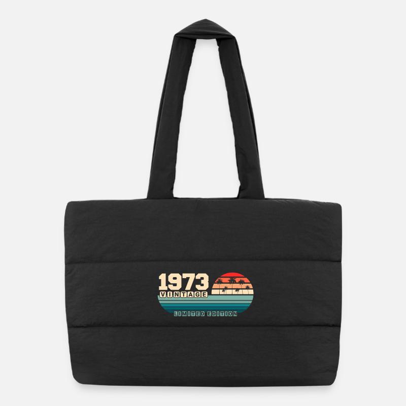 52e anniversaire 1973 Vintage 1973 Retro Sunset Sac shopping matelassé