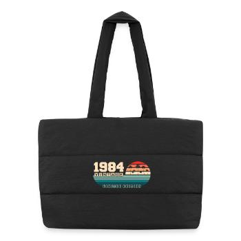 41st Birthday 1984 Vintage 1984 Retro Sunset - Puffer Shopping Bag - black - Front