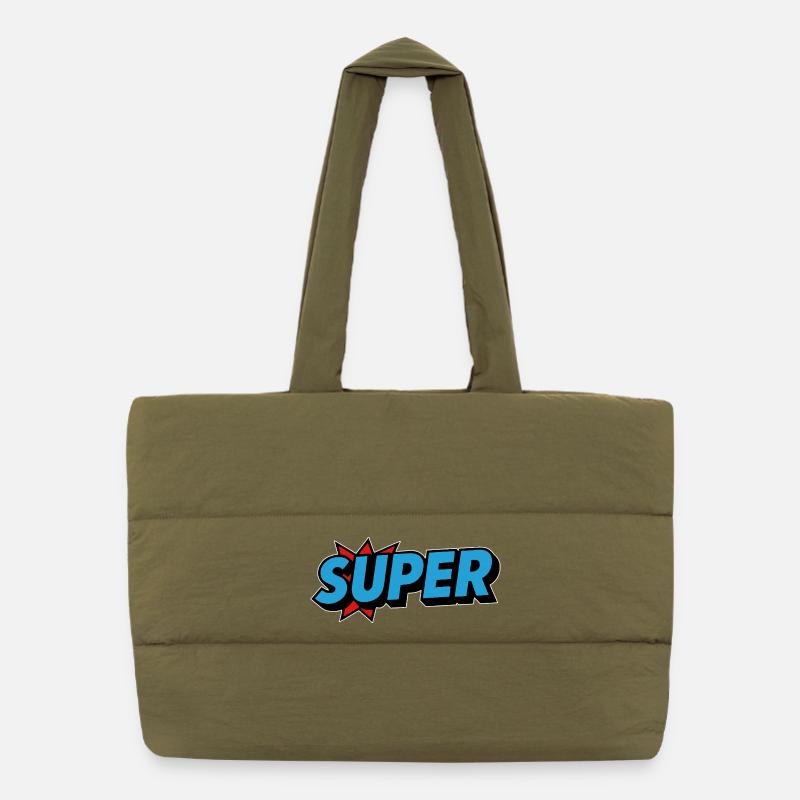 Lettrage rétro à l’ancienne Sac shopping matelassé