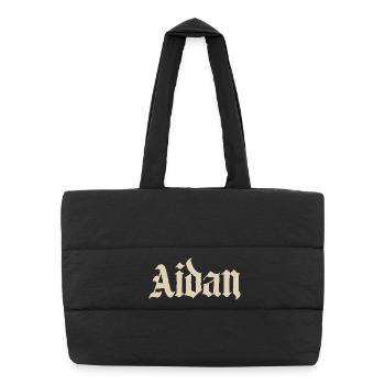 Aidan Gothic Name Design - Puffer-Einkaufstasche - Schwarz - Vorne