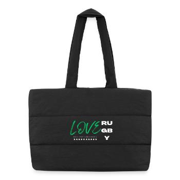 Love rugby green - Puffer Shopping Bag - black - Front