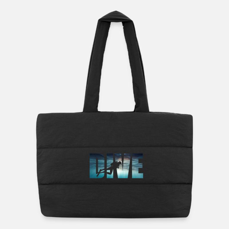 Dive - Scuba Diver Puffer-Einkaufstasche