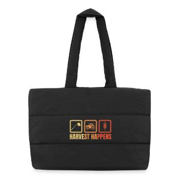 Harvest Happens - Puffer Shopping Bag - black - Front