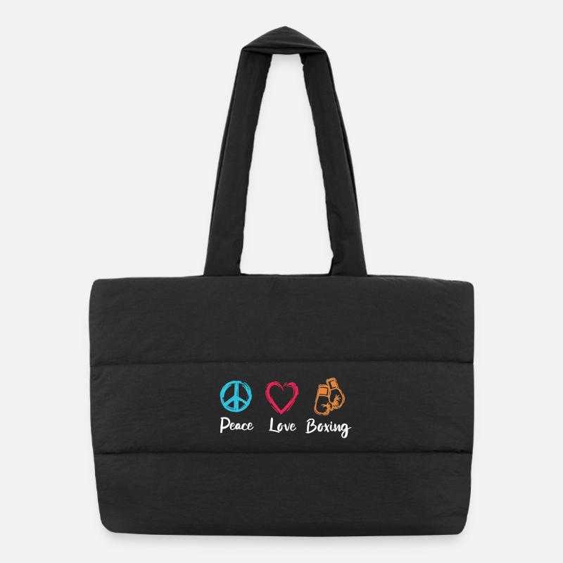 Peace Love Boxe Sac shopping matelassé