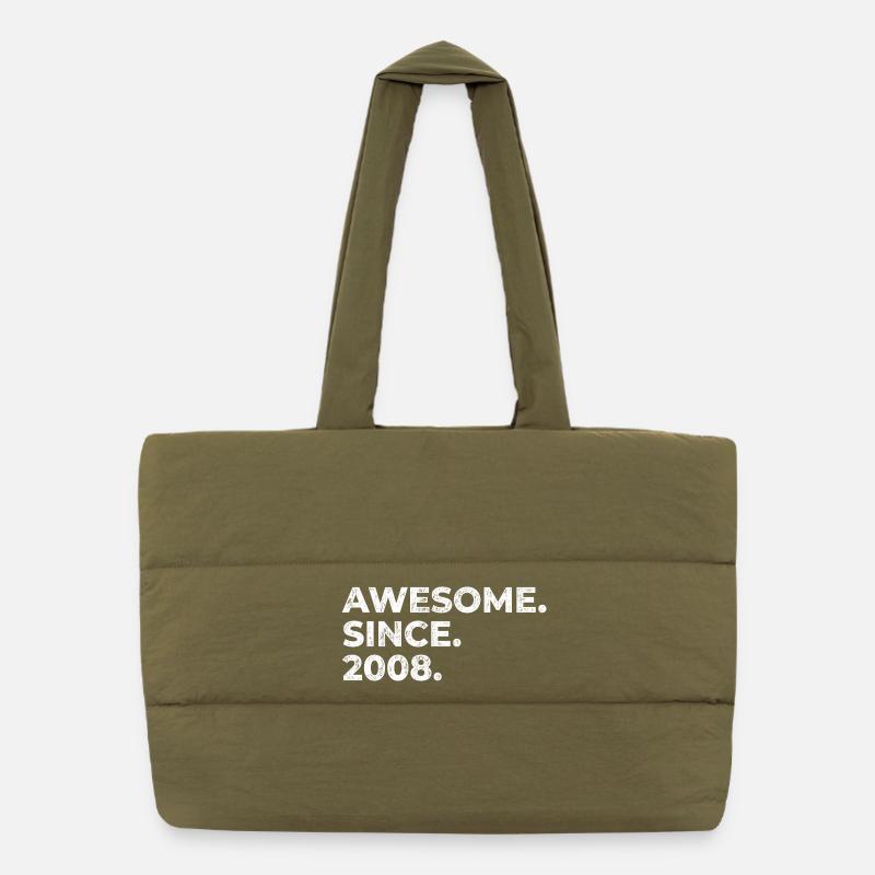 Awesome since 2008 | Birthday | Gift Puffer Shopping Bag