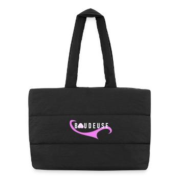 Logo Boudeuse  - Sac shopping matelassé - noir - Devant