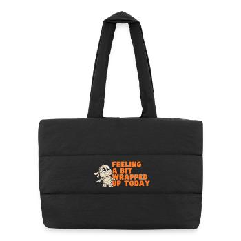 Wrapped Up Today Mummy Graphic Tee - Puffer Shopping Bag - black - Front