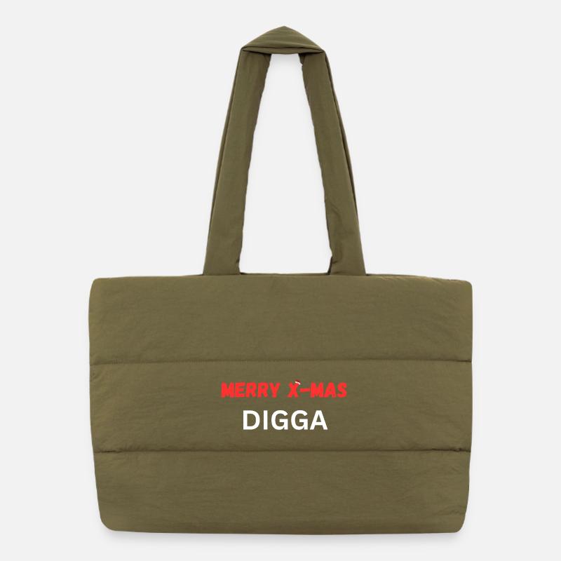MERRY X-MAS DIGGA Puffer Shopping Bag