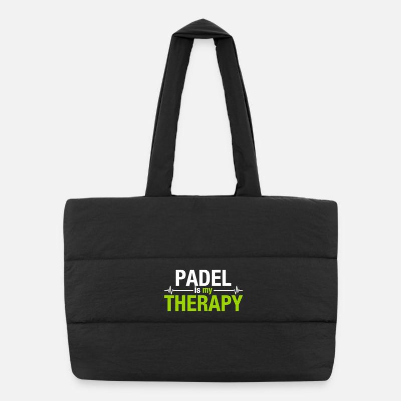 Padel is my therapy Heartbeat Sport Statement Puffer Shopping Bag
