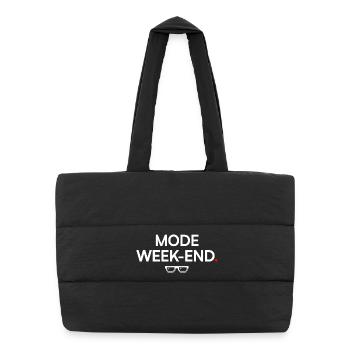 MODE WEEK-END | Humour détente - Sac shopping matelassé - noir - Devant