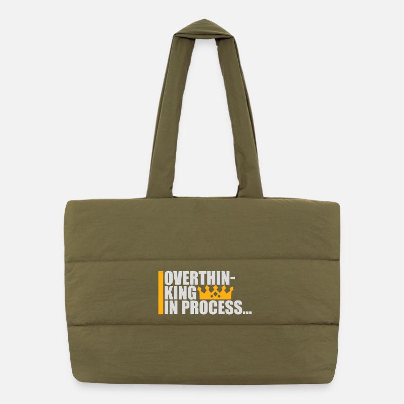 Trop réfléchir en processus Drôle de dicto sombre Logo Sac shopping matelassé