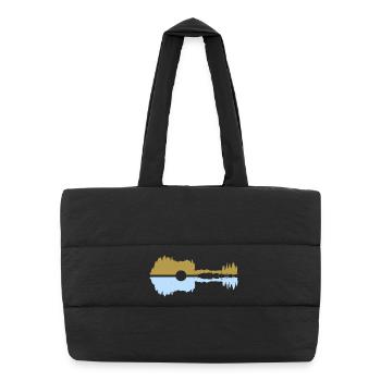 Gitarre pastel  - Puffer-Einkaufstasche - Schwarz - Vorne
