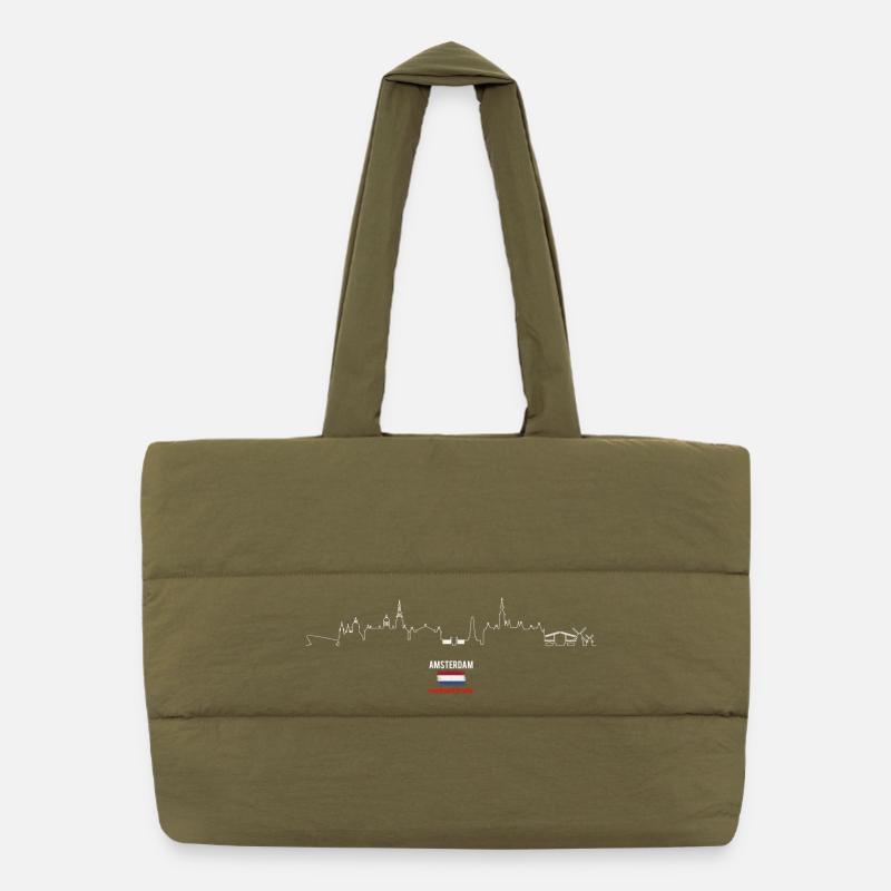 Skyline Amsterdam Herzschlag Puffer-Einkaufstasche