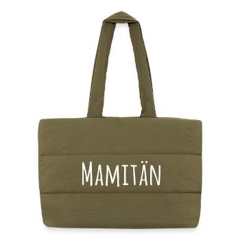 Mamitän Lustiges Wortspiel Kapitän Mama Anker - Puffer-Einkaufstasche - safari Green - Vorne
