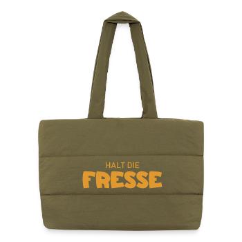 Shut Up - Cool Saying - Puffer Shopping Bag - safari green - Front