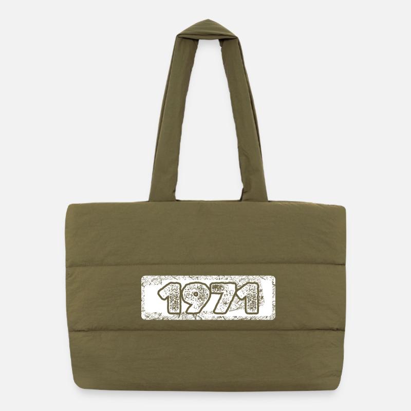 Zahl 1971 Puffer-Einkaufstasche