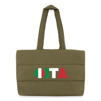 Italie - Sac shopping matelassé - safari green - Devant