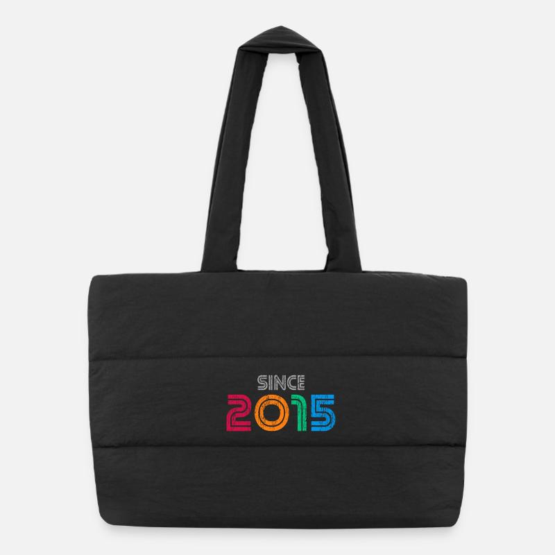 Depuis 2015 | Année d’anniversaire rétro colorée Sac shopping matelassé