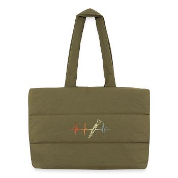 I love clarinets - Puffer Shopping Bag - safari green - Front