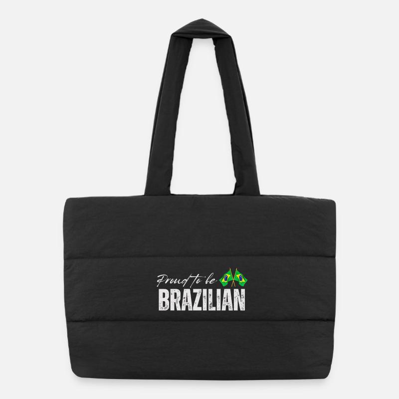 Fierté brésilienne, j'aime le Brésil Sac shopping matelassé