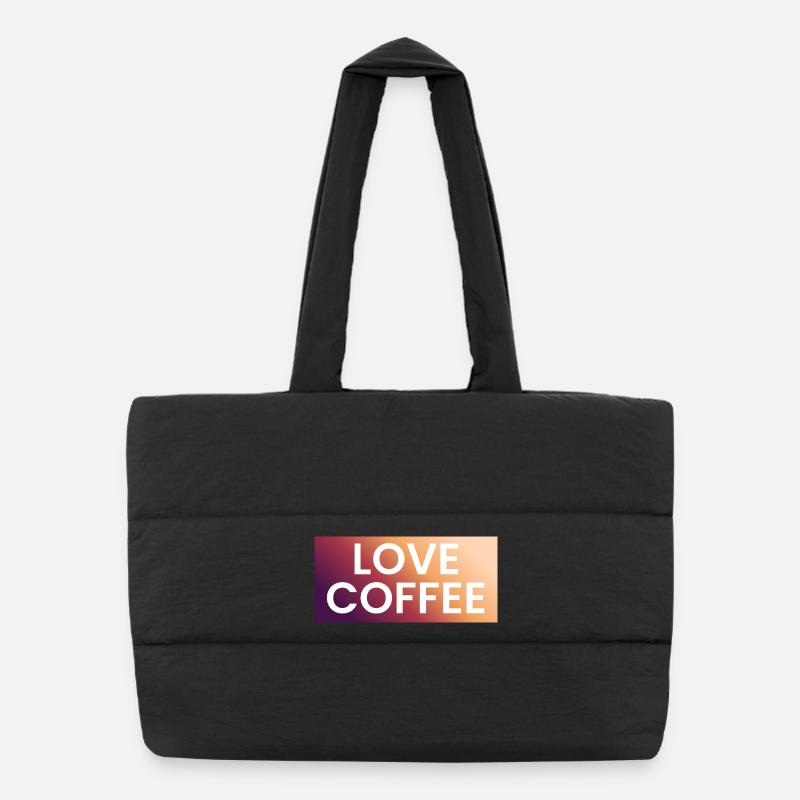 Kaffee Liebe im Farbverlauf Puffer-Einkaufstasche