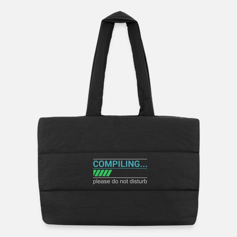 T-shirt Programmeur drôle - Compilation, s’il vous plaît - Sac shopping matelassé - noir