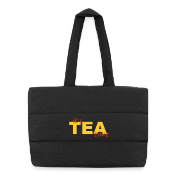 tea time - Puffer Shopping Bag - black - Front