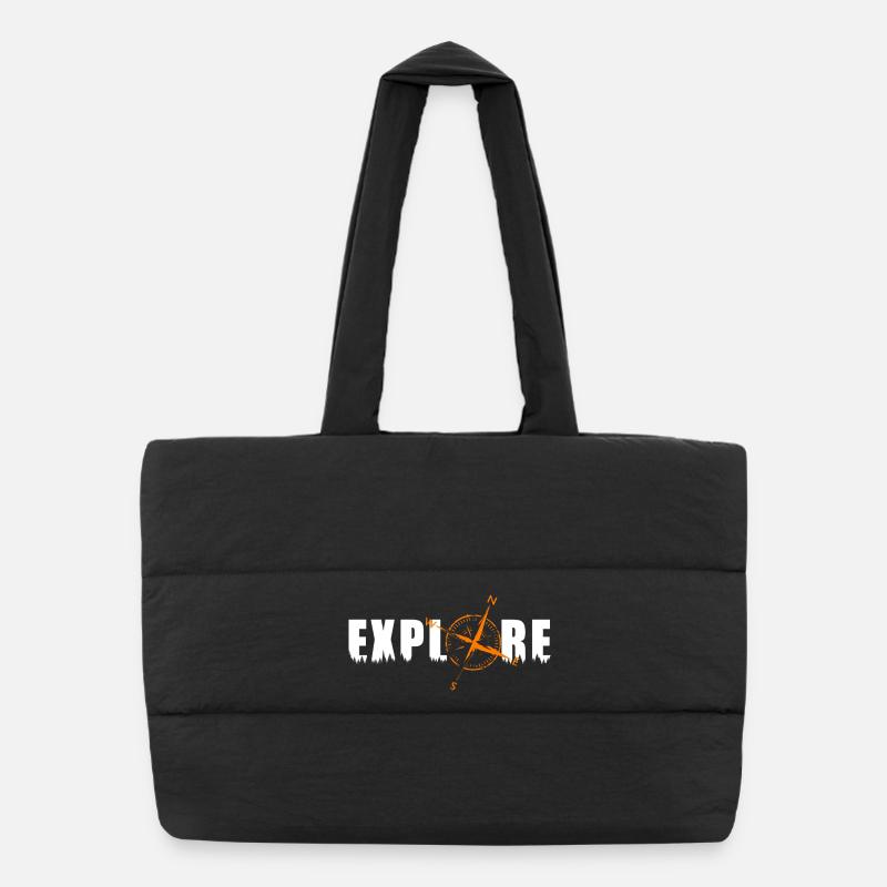 Explorez le motif avec une boussole Sac shopping matelassé