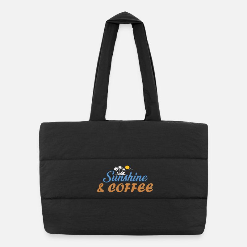 Sunshine & Coffee Strandvibes Sommer Sonne Geschen Puffer-Einkaufstasche