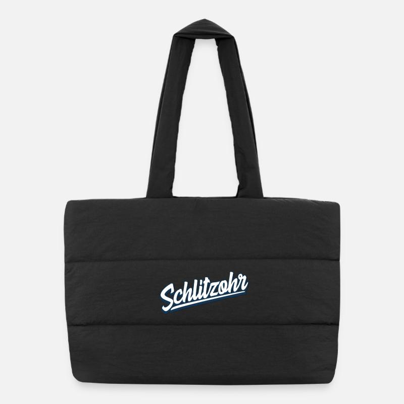 Schlitzohr - Schweizerdeutsch - Mundart - Dialekt - Puffer-Einkaufstasche - Schwarz