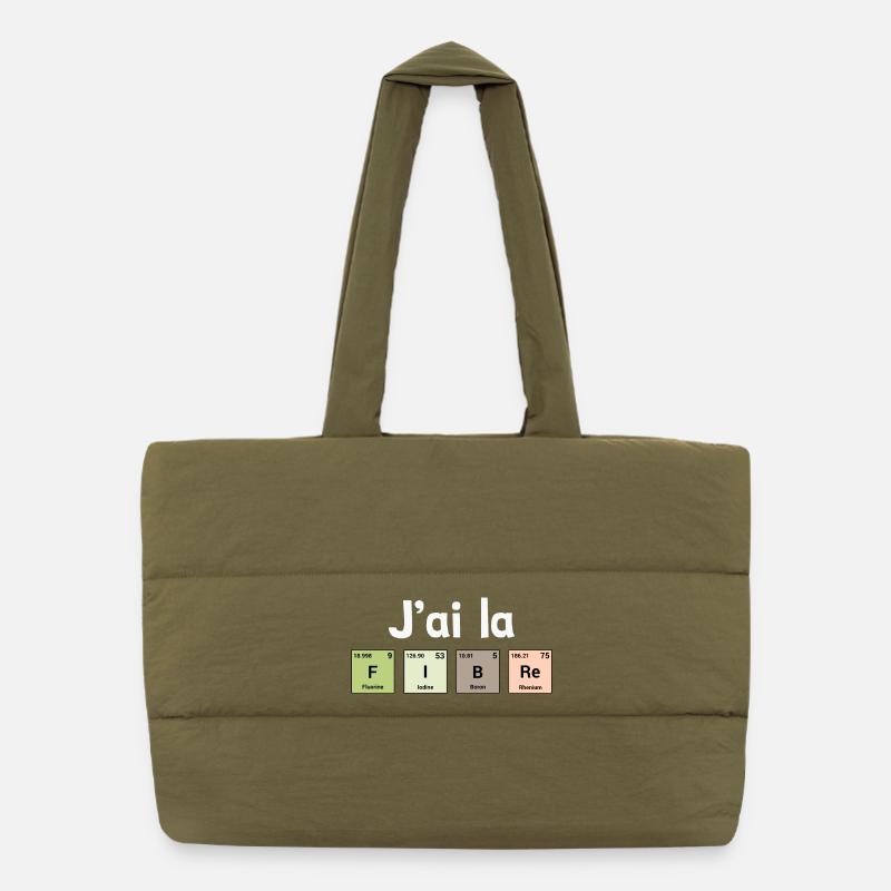 I have fiber - periodic elements Puffer Shopping Bag