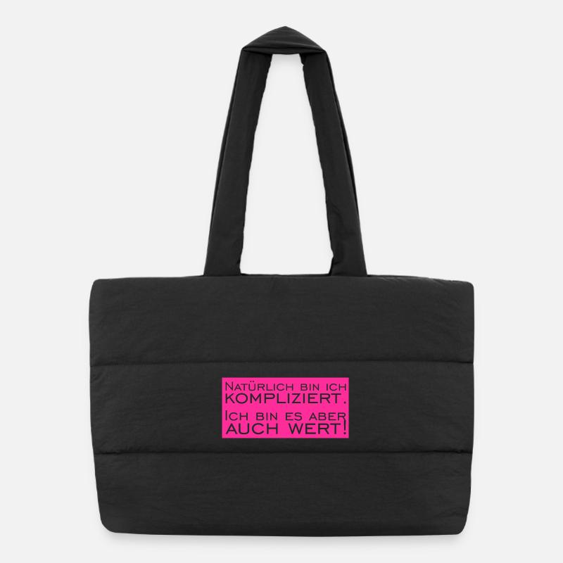 Of course I'm complicated Puffer Shopping Bag