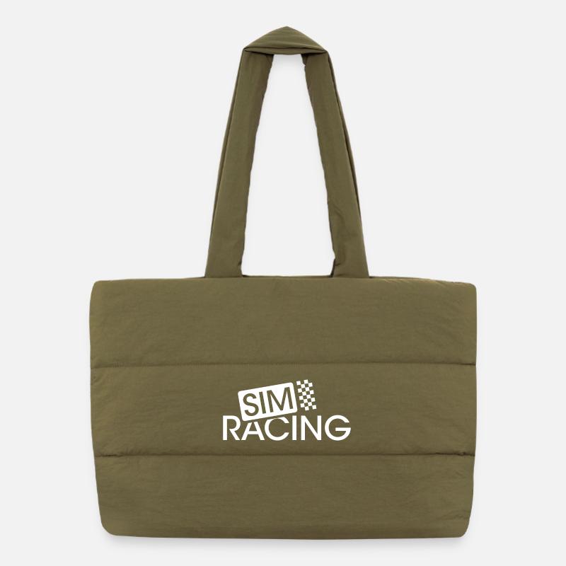 Simracing Driver Logo Sim Racer Icon Voiture Sac shopping matelassé