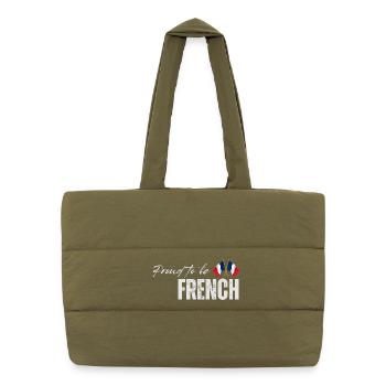 Stolzer Franzose, ich liebe Frankreich - Puffer-Einkaufstasche - safari Green - Vorne